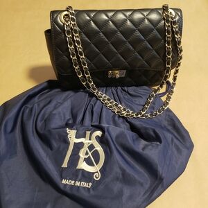 Elegant Black Quilted Chain Shoulder Bag
